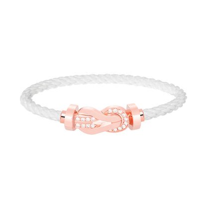 [Rosla Jewelry]CHANCE LARGE 8 FIGURE BUCKLE HALF DIAMOND BRACELET ROSE GOLD
