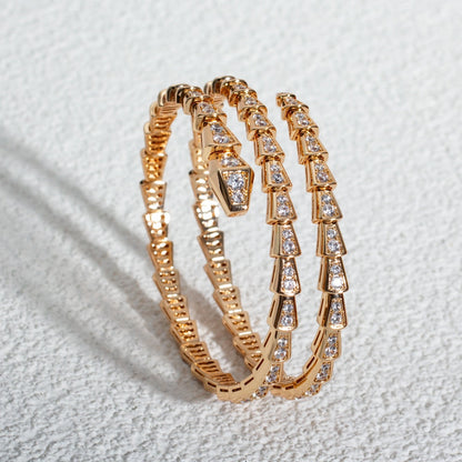 [Rosla Jewelry]SERPENTI BRACELET PINK GOLD DIAMOND DOUBLE ROW