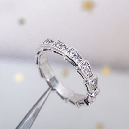 [Rosla Jewelry]SERPENTI RING SILVER DIAMOND PAVED 3MM