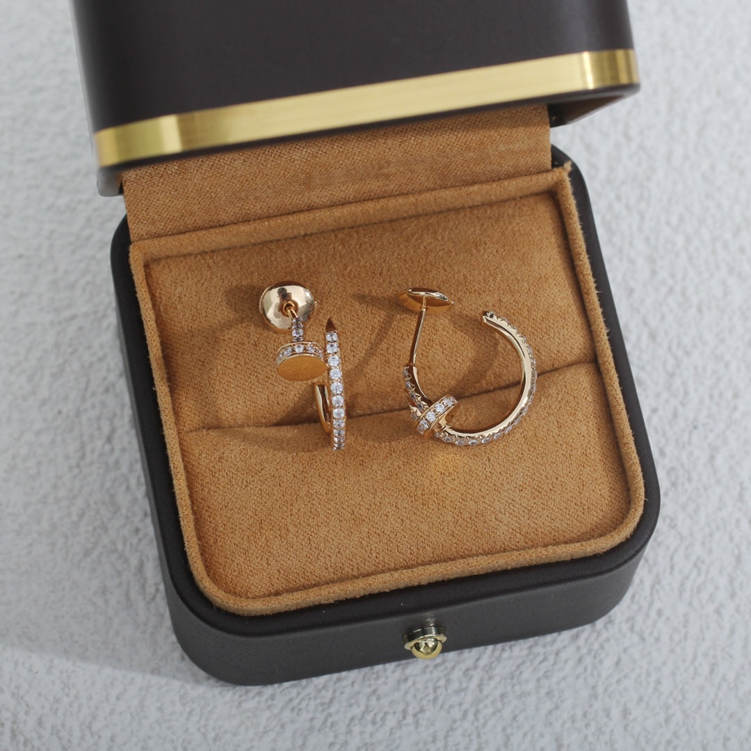[Rosla Jewelry]JUSTE EARRINGS 12.75MM PINK GOLD DIAMOND