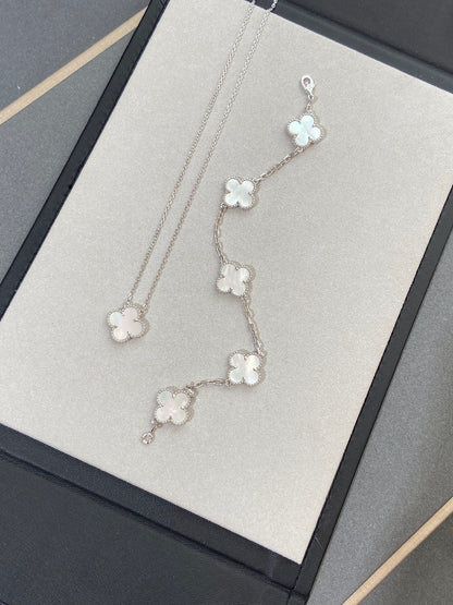 [Rosla Jewelry]CLOVER SILVER MOP 5 MOTIF BRACELET