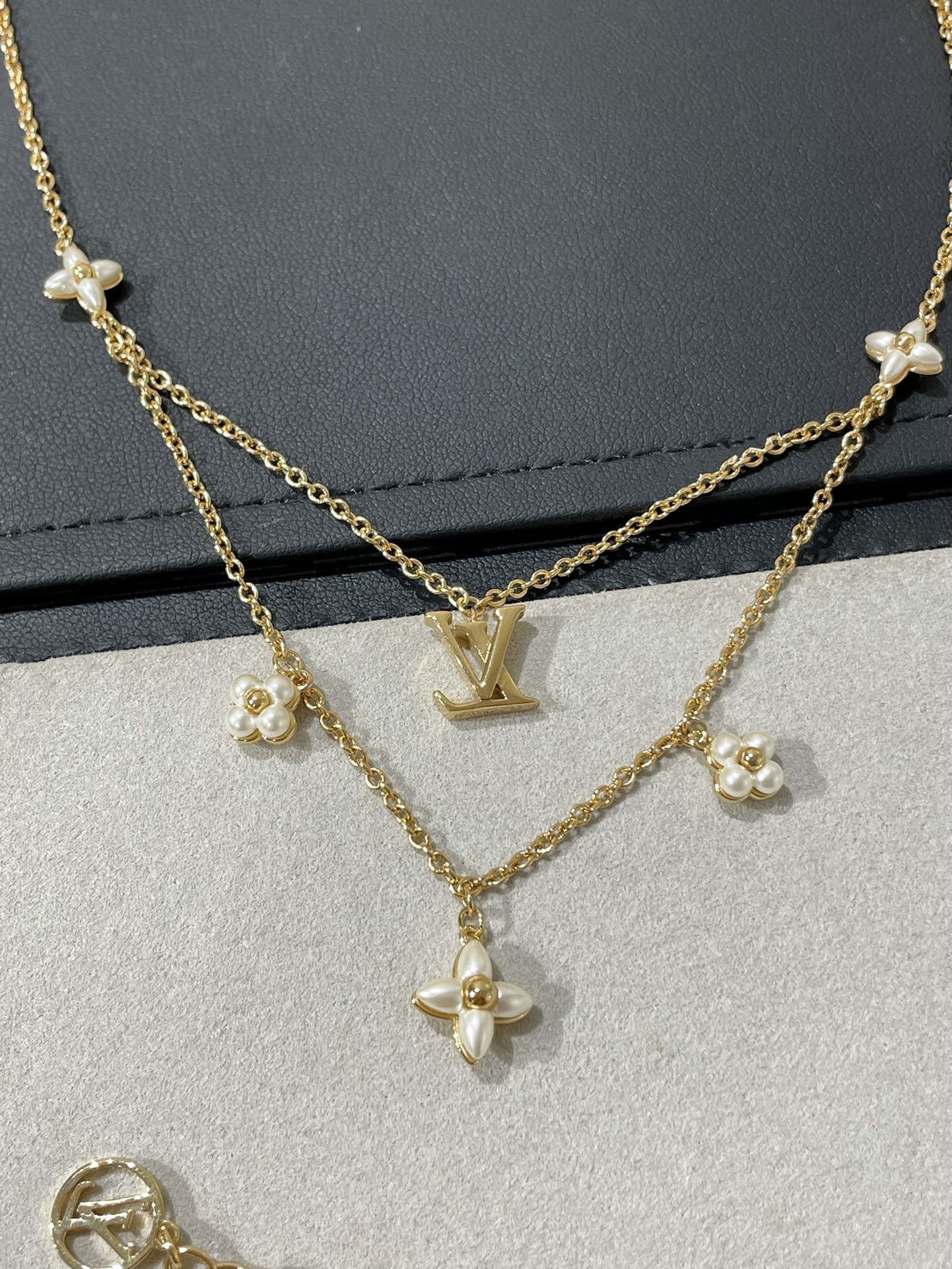 [Rosla Jewelry]FLOWERGRAM GOLD MOP DOUBLE ROW NECKLACE
