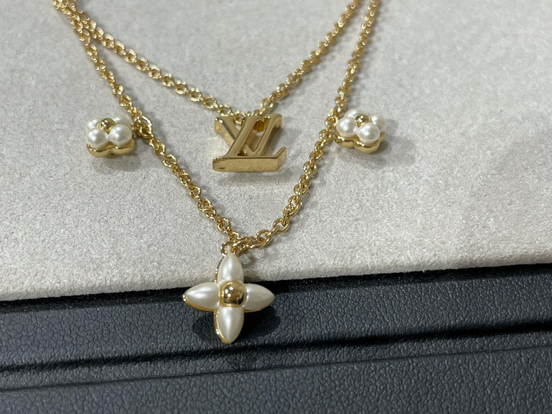 [Rosla Jewelry]FLOWERGRAM GOLD MOP DOUBLE ROW NECKLACE