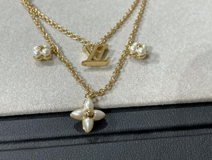 [Rosla Jewelry]FLOWERGRAM GOLD MOP DOUBLE ROW NECKLACE