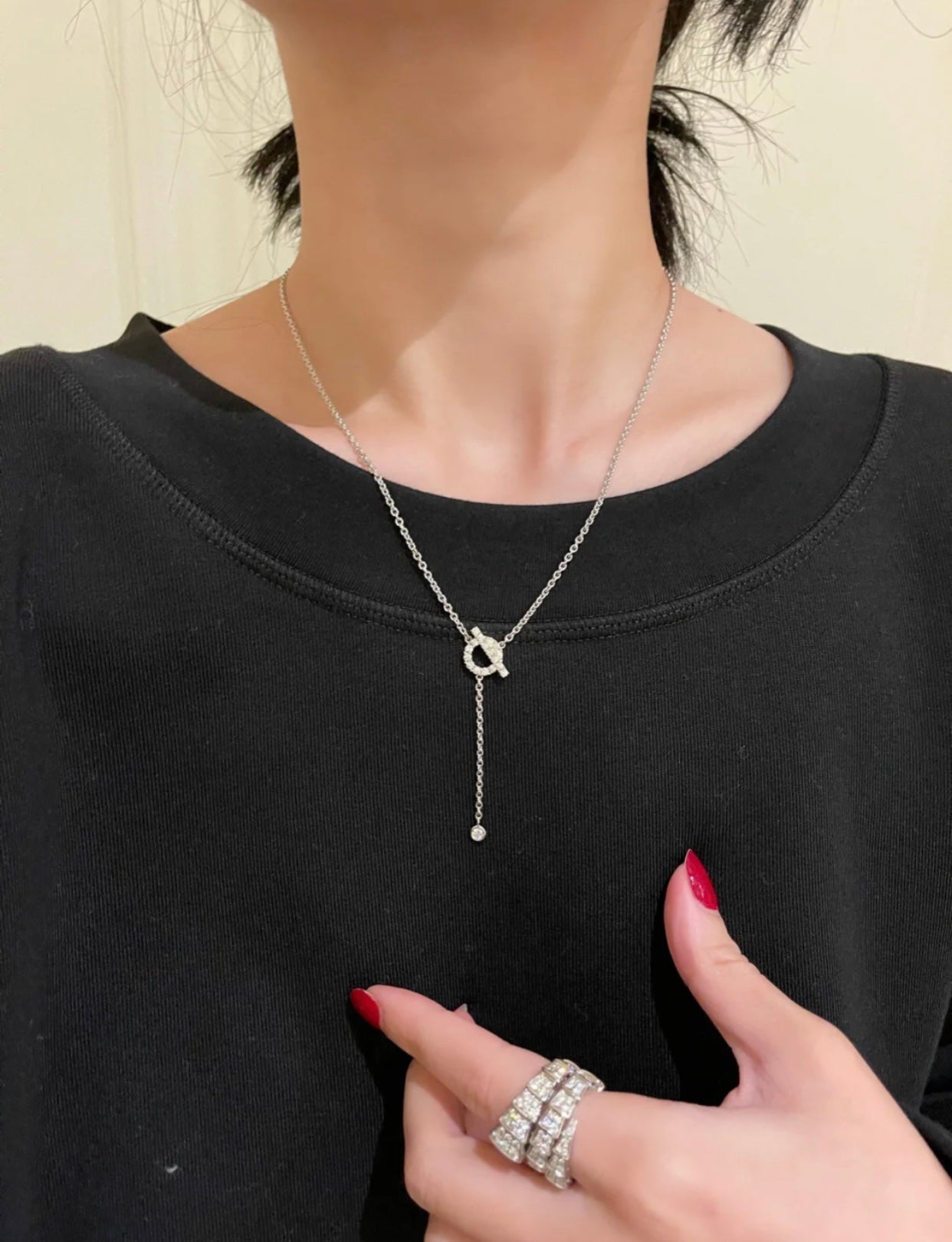 [Rosla Jewelry]FINESSE SILVER DIAMOND NECKLACE