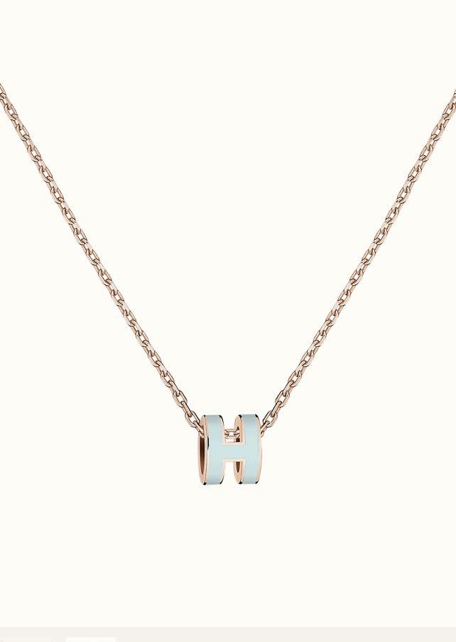 [Rosla Jewelry]POP H LIGHT BLUE NECKLACE