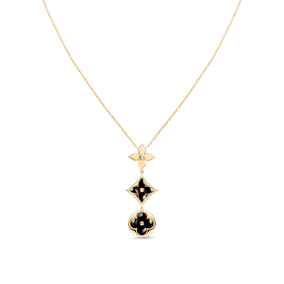 [Rosla Jewelry]STAR AND SUN ONYX PINK GOLD NECKLACE