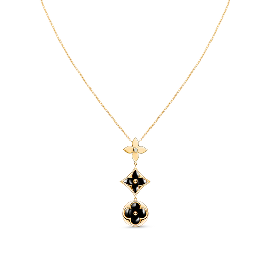 [Rosla Jewelry]STAR AND SUN ONYX PINK GOLD NECKLACE