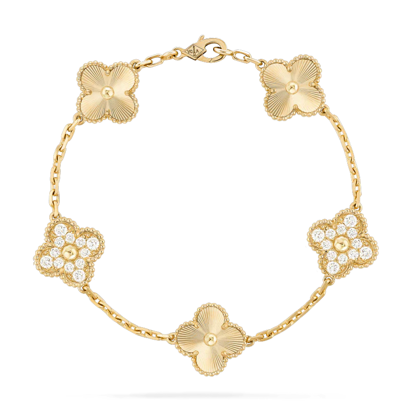 [Rosla Jewelry]CLOVER BRACELET 5 MOTIFS GOLD DIAMOND