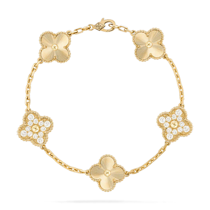 [Rosla Jewelry]CLOVER BRACELET 5 MOTIFS GOLD DIAMOND