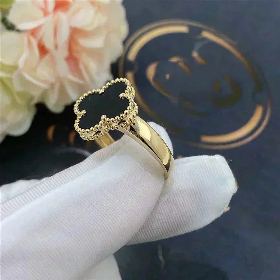[Rosla Jewelry]CLOVER ONYX RING