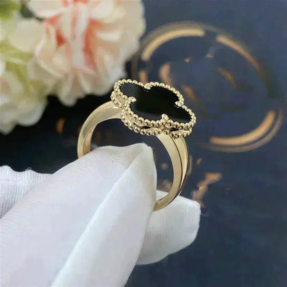 [Rosla Jewelry]CLOVER ONYX RING