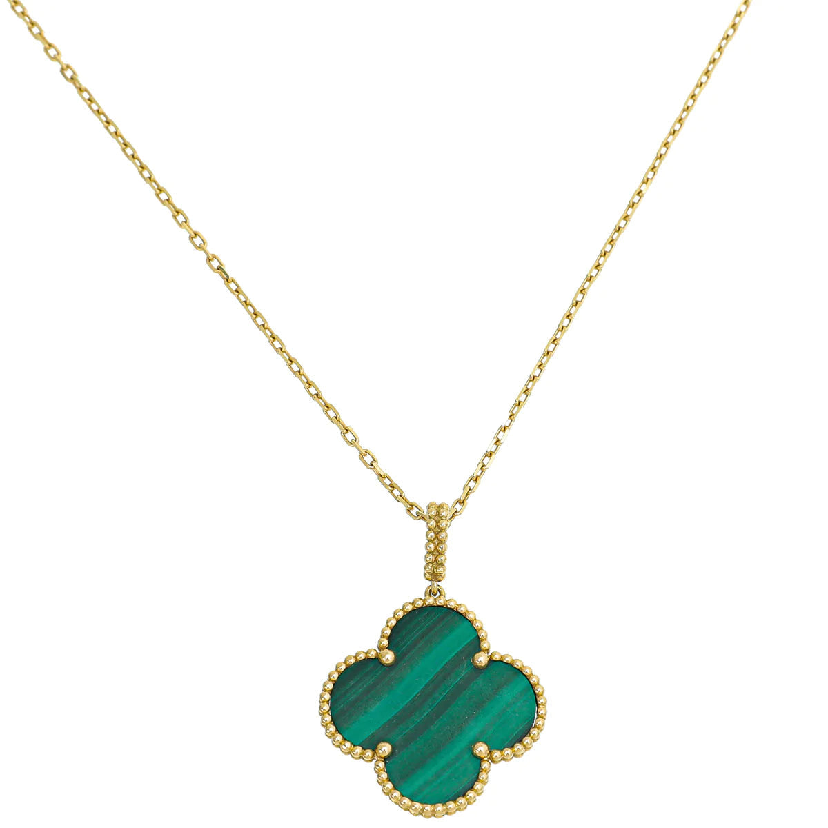 [Rosla Jewelry]CLOVER 25MM MALACHITE GOLD NECKLACE